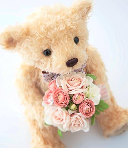 Amazon Co Jp 体重ベア ブーケ付きホイップ 完成品 １体 お名入れ刺繍付き身長約33cm 産まれたときの重さで作るウェイトドール ウェイトベア 結婚式 花束贈呈 親ギフト ホーム キッチン