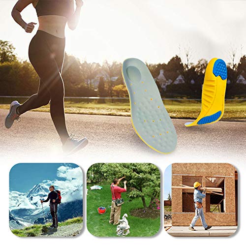 Insoles for Sneakers Athlete Performance Full-Length Gel Shoe Inserts with Memory Foam Shock Absorption Inserts Stabilize and Support Your feet Enhance Athletic Performance - Thumbnail 7