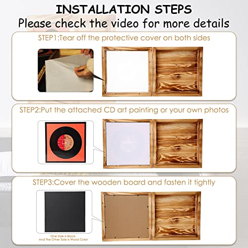 Aolamegs Hidden Gun Shelf, Concealment Wooden Picture Frame For Pistols Handgun Valuables, Indoor Hidden Gun Storage Wall Decor With Magnetic Door, 11.8" X 11.8" #TOP6