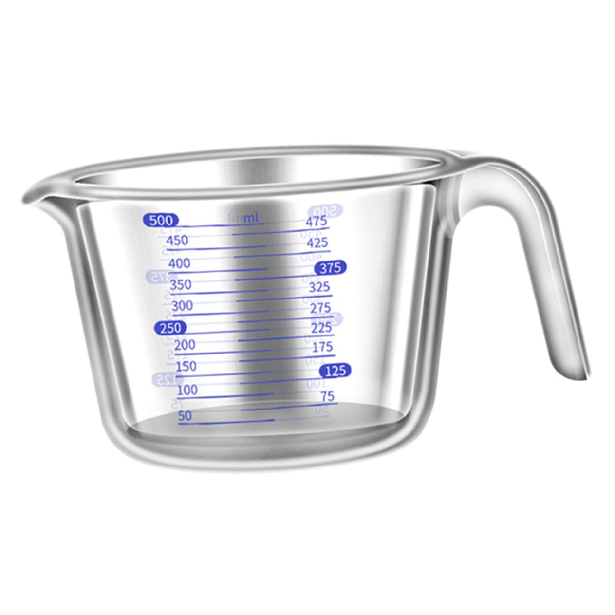 Misurino per Misurare Liquidi da 500ml in Vetro con Manico Isolante e Scala Graduata for Cucina and Preparazioni di Bevande Calde e Fredde
