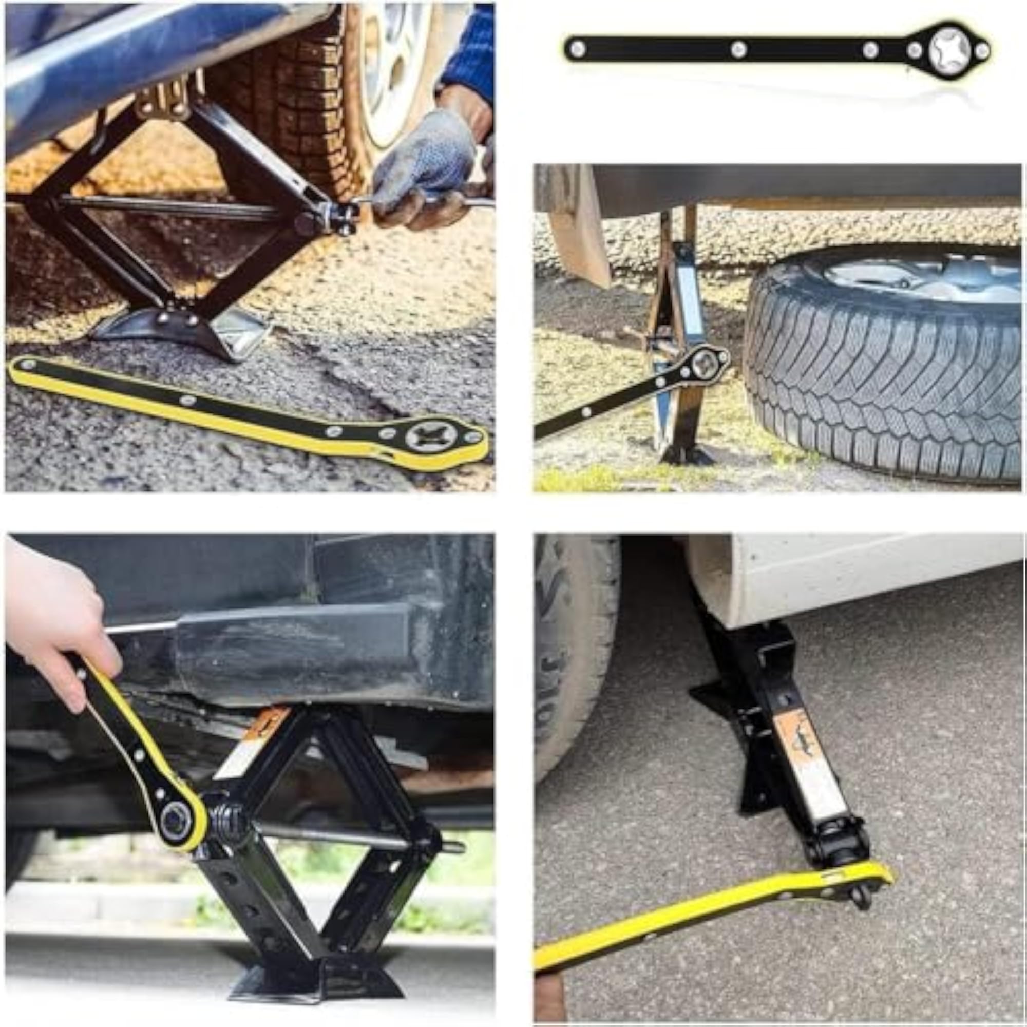 Original Universal Car Scissor Jack with Ratchet Wrench