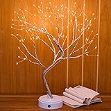 Qunlight Upgraded Copper Wire Tree Branch Decorative No Heat Lights,USB&Battery Powered,20Inch 108...
