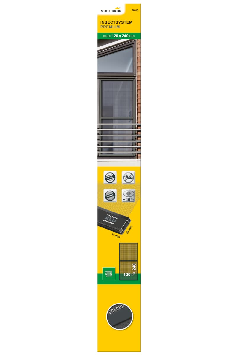 Moustiquaire de fenêtre Schellenberg anthracite cadre alu 120x240