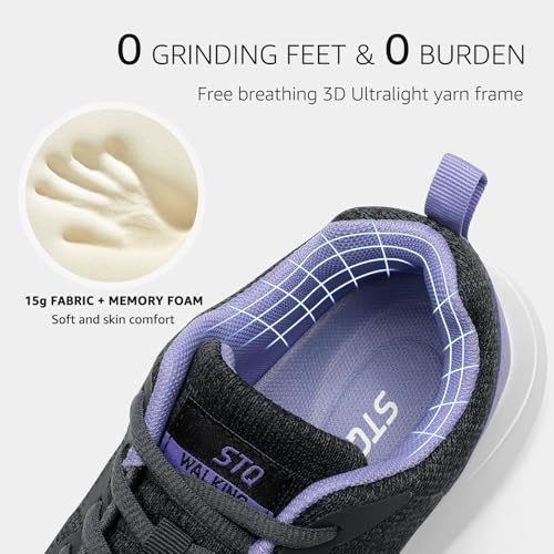STQ Womens Water Resistant Walking Shoes with Arch Support Athletic Tennis Sneakers4