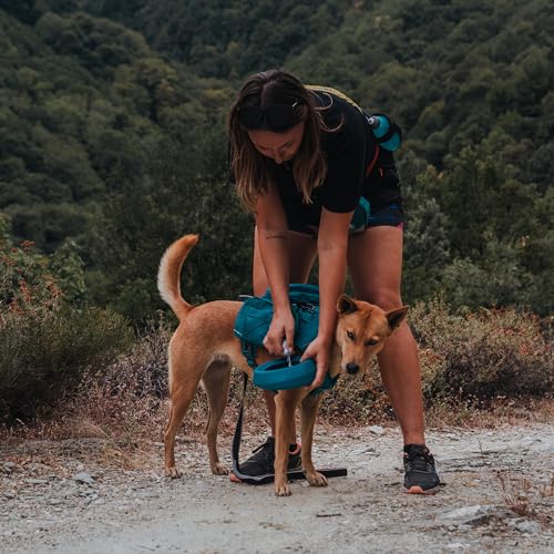 Kurgo RSG, Wasserflasche für Hunde, abnehmbare Tasche, kompatibel mit MOLLE, Befestigung für Diensthundegeschirr, Blau