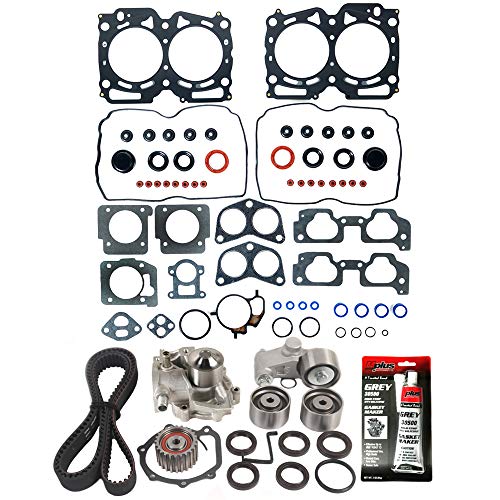 MOCA Head Gasket Set & Timing Belt Water Pump Kit Fit 02-05 for Subaru Forester 2.5L 2458CC H4 GAS SOHC Naturally Aspirated (Automatic Transmission Only)