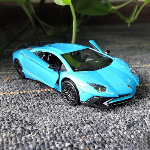 TGRCM-CZ 1/36 Scale Lamborghini Aventador LP700-4 Casting Car Model, Zinc Alloy Toy Car for Kids, Pull Back Vehicles Toy Car for Toddlers Kids Boys Girls Gift (Blue)