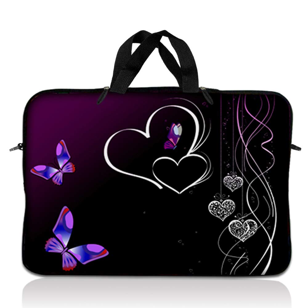 LSS 12.3 inch Laptop Sleeve Bag Carrying Case Pouch with Handle for 11" 11.6" 12" Acer, Asus, Dell, Hp, Sony, Toshiba, Pink Plumeria Flower — view 2