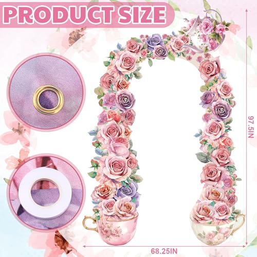 Decoración Floral para Fiesta Tea Party Pink 33.78 x 67.49 in miniatura 3