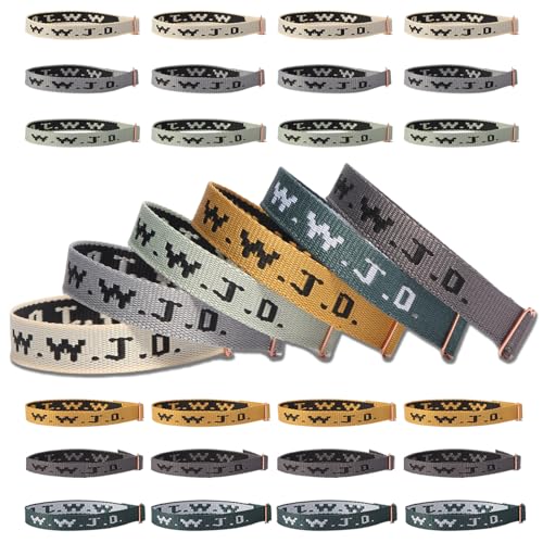 SENHOWII 30PCS WWJD Bracelets-What Would Jesus Do-Upgraded Secure Metal Clasp-Christian Faith Bracelets-9.8 Inch Inspirational Jesus Bracelet (mixed color)