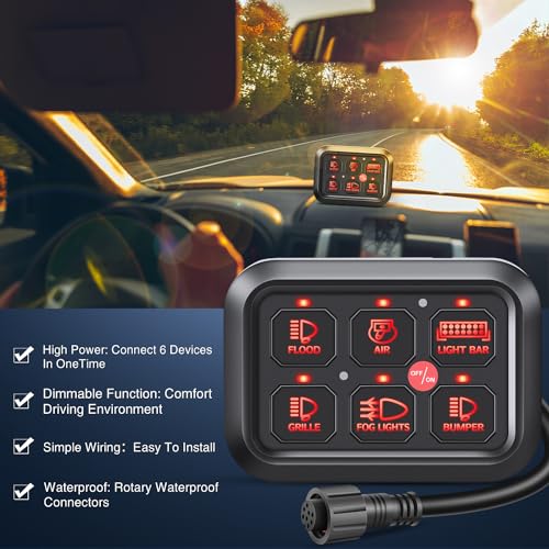 Image of Nilight 6 Gang Switch Panel Relay System Automatic Dimmable