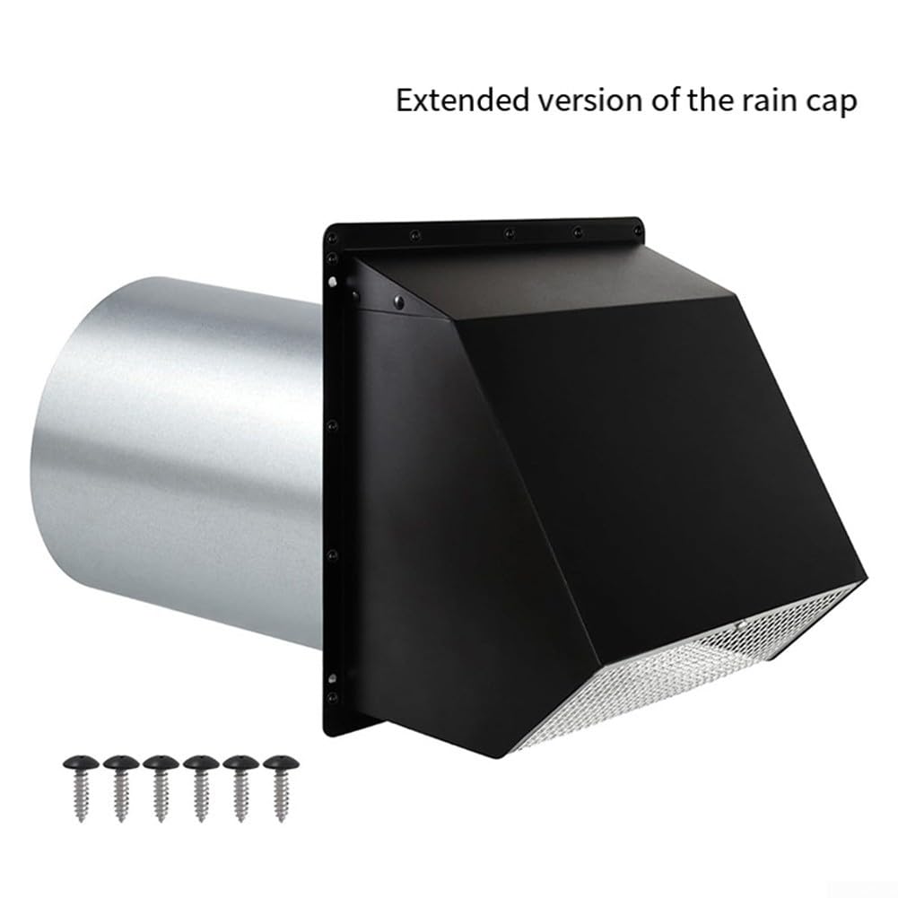Grille d'aération extérieure en acier galvanisé 15,2 cm Noir