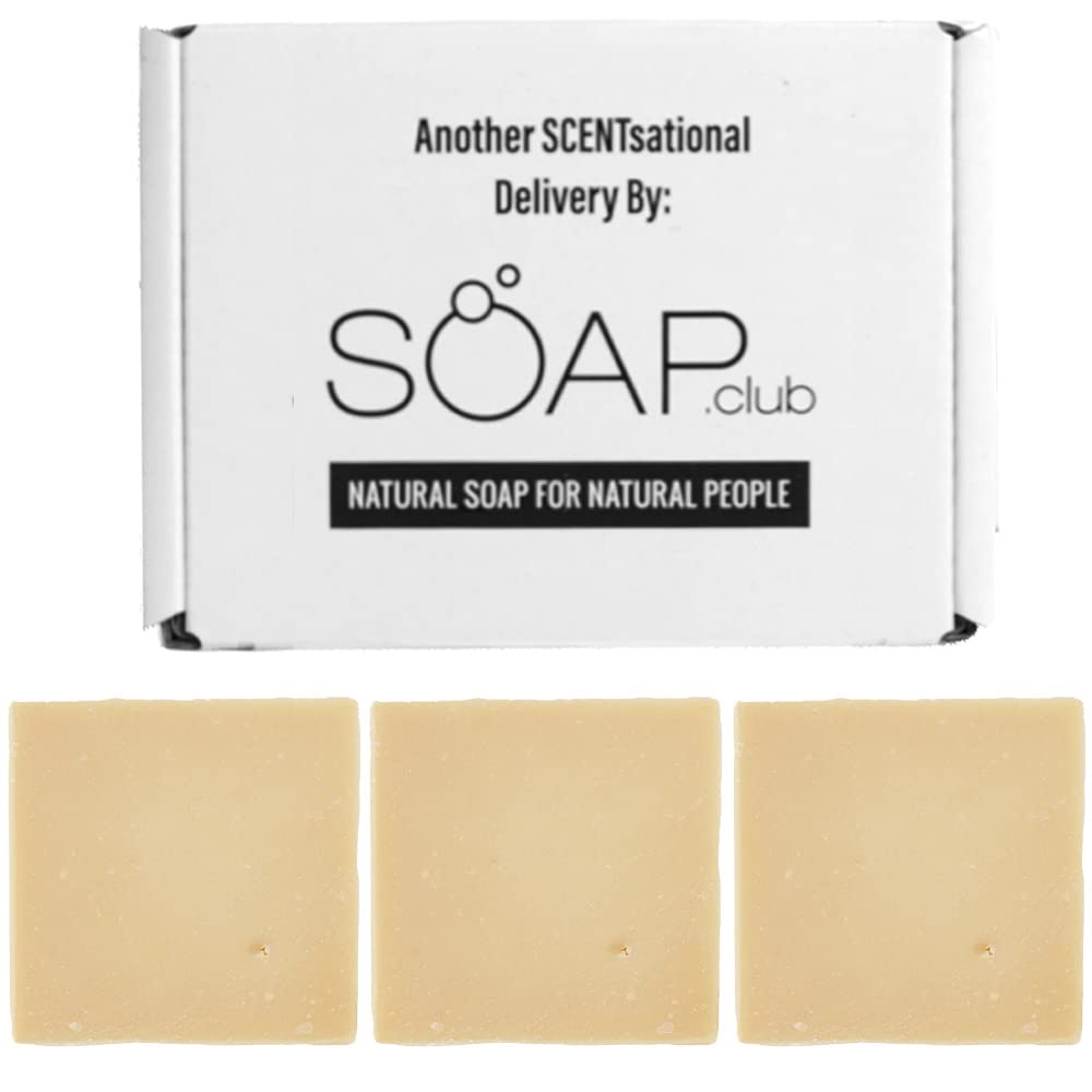 Soap Club Natural Bar Soap Gift Sets for Men - Rich Spicy Masculine Scent of Bay Rum - Handmade Bath Soap Box for Face, Body - Vegan Soap for Men - Artisan Soap is Ideal Father’s Day Gift (3 PACK)