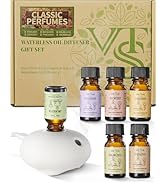 VTS Waterless Diffuser with Classic Perfume Scent Essential Oils Set,Rose/Bergamot/Jasmine/yilan/...