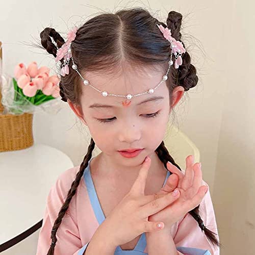 Bybycd Children Hairpin Hair Accessories Chinese Style Headwear Tassel Hair Sticks Flower Pearl Child Headwear Butterfly Hanfu Hair Clip(E) #TOP3