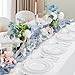 supernal 102pcs Silver Plastic Plates Heavy Duty, White and Silver Fancy Plastic Plates Include 51 Disposable Dinner and 51 Dessert Dishes for Wedding,Party,Birthday