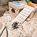 Acsist Wooden Hamster Hideout Hamster Wood House with Ladder Hides Platform Decor Detachable Small Animals Cage Accessories for Rat Gerbils and Other Small Pets