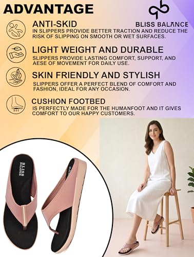 Image of Extra Soft Diabetic & Orthopedic Highcushioned Doctor Slippers|Flip-Flops Lightweight & Breathable Chappals|Comfortable Memory Foam Casual & Stylish for Women'sBB944