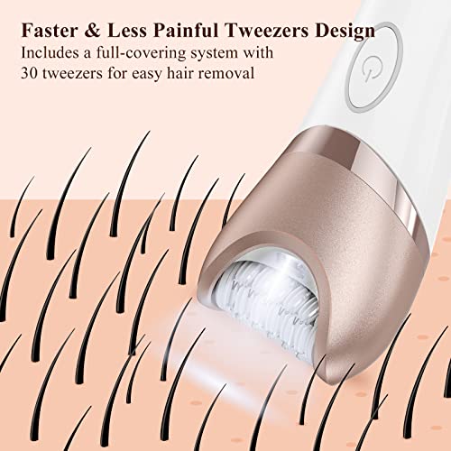 Epilator For Women, [3 In 1] Epilator Hair Removal With Electric Razor Bikini Trimmer, Cordless Women Electric Tweezers With 30 For Dry Use, Epilator For Women With Led For Legs, Arms, Armpit #TOP2