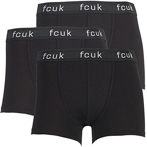 French Connection - Bóxers - para Hombre Negro/Blanco Medium