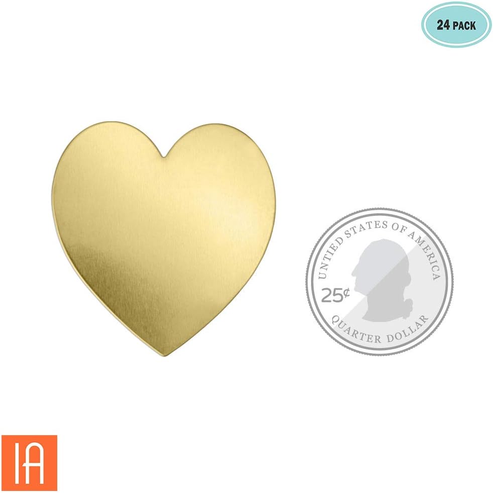 ImpressArt - Heart, 1 1/2", Premium Metal Stamping Blanks (Brass)