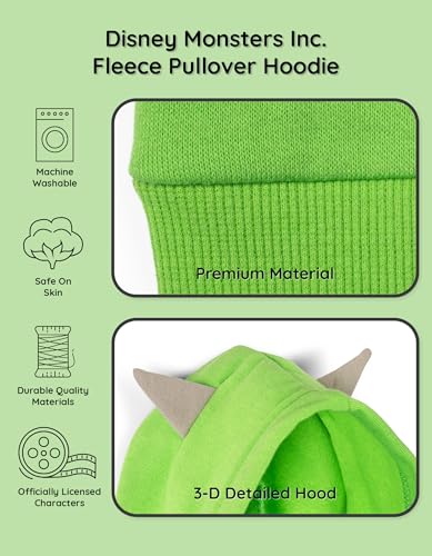 Disney Pixar Monsters Inc. Mike Little Boys Fleece Pullover Hoodie Green 6-6X - image 5