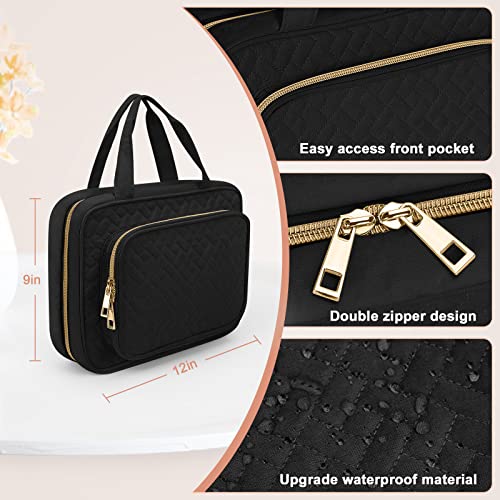 Wedama Toiletry Bag For Women, Large Cosmetic Travel Bag, Hanging Toiletry Bag For Bathroom, Thickened Pvc Waterproof Travel Makeup Bag, Toiletries Bag For Travel Business Trips And Camping, Black #TOP5