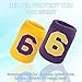 PATIKIL Sports Wristband Sweatbands for Men and Women, 2 Pcs Breathable Tennis Wrist Bands Absorbent Sweat Band Number 6 for Basketball Football Baseball Running Gym, Yellow/Purple