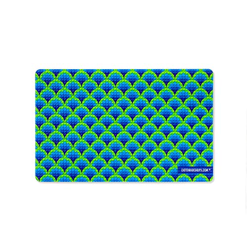 CatTongue Grips Phat Cat Non-Abrasive Grip Tape - Heavy-Duty Anti-Slip Tape Backing for Tablets, Laptops & Large Electronics - No Bulk, Easy to Remove Anti-Slip Solution (Proud as a Peacock, 5” x 8”)