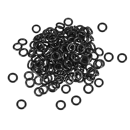 QUARKZMAN 200 Stücke Nitrilgummi Gummiringe Reparatur Dichtring 10mm x 6mm x 2mm für Wasserhahn Klempner Reparatur Dichtung Verbindung, Schwarz