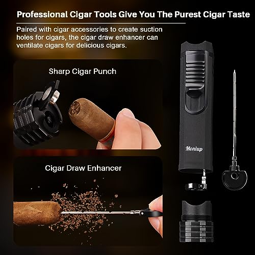 Encendedor todo en uno para cigarros con llama triple miniatura 4