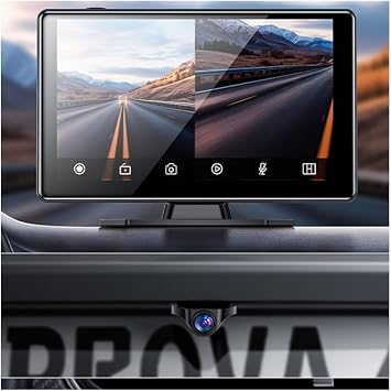 YESIDO Multimedia Vehicle System – 9 Inch HD Screen CarPlay & Android Auto Supported, 4K Front/1K Rear Camera Integrated, Bluetooth 5.2 & WiFi Connected, Navigation and Music Playback Feature, KM18, Black