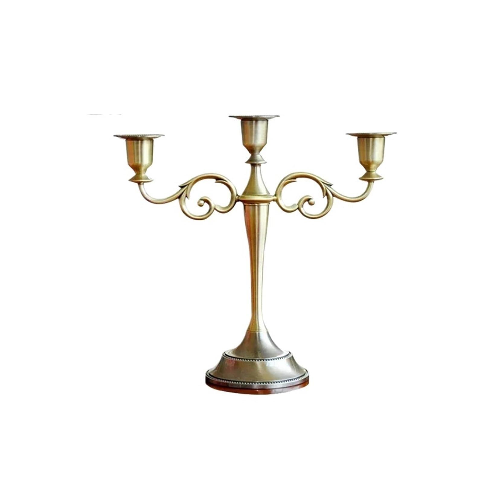 Candle Holders 3-arms/5-arms Bronze Metal Wedding Candlestick home Decoration Stand Light Holder for Home Decor(Style3)