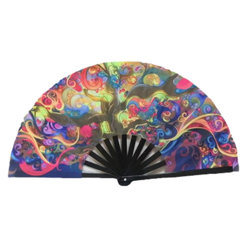 Light Up Fan, Large Folding Hand Rave Fan for Women/Men, Hand Fan Festival Fan Gift Fan Craft Fan Folding Fan Dance Fan