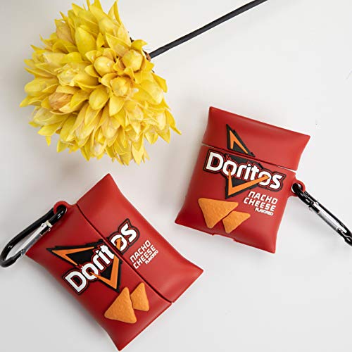 Joysolar For Airpod 1&2 Case, Cute Cartoon 3D Soft Silicone Air Pods Funny Cover, Kawaii Fun Cool Keychain Design Shell, Food Fashion Stylish Girls Kids Teens Women Cases For Airpods (Dototos Chips) #TOP6