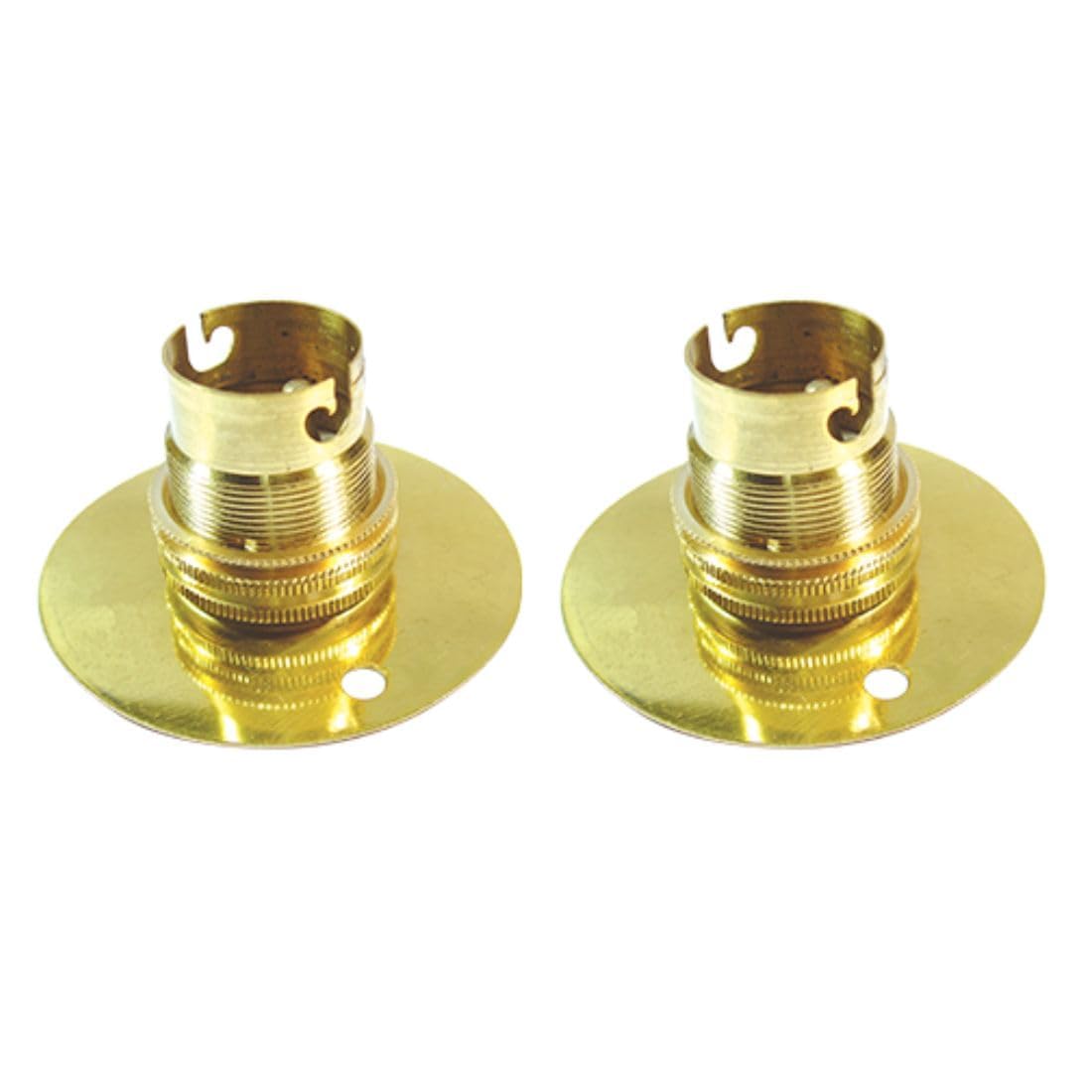 B22 Brass Bulb Holder for Ceiling & Wall Mount | Durable Pin Type Socket for Vintage Lighting Fixtures | Suitable for B22 Bulbs (Pack of 2)