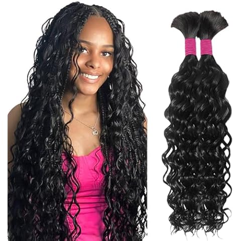 PiPiHA Human Braiding Hair Water Wave 20 Inch 2 Bundles 100g Cover