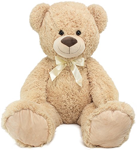 BRUBAKER XXL Teddybär 100 cm groß - Beige - Stofftier
