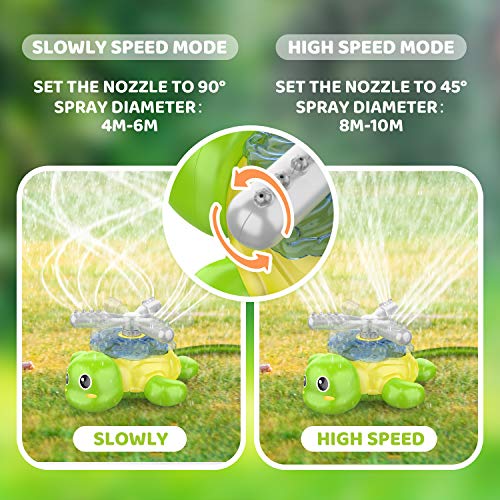 Shemira Outdoor Water Spray Sprinkler for Kids and Toddlers, Backyard Spinning Turtle Sprinkler Toy, Outdoor Games Water Spray Toys, Fun Backyard Fountain Play Toys for 2 -12-Year-Old Boys & Girls