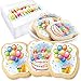 Happy Birthday Cookies Decorated Gift Basket Large 6 pack | Individually Wrapped Sugar Cookie Jumbo with Icing Cake Party | Nut-Free Kosher