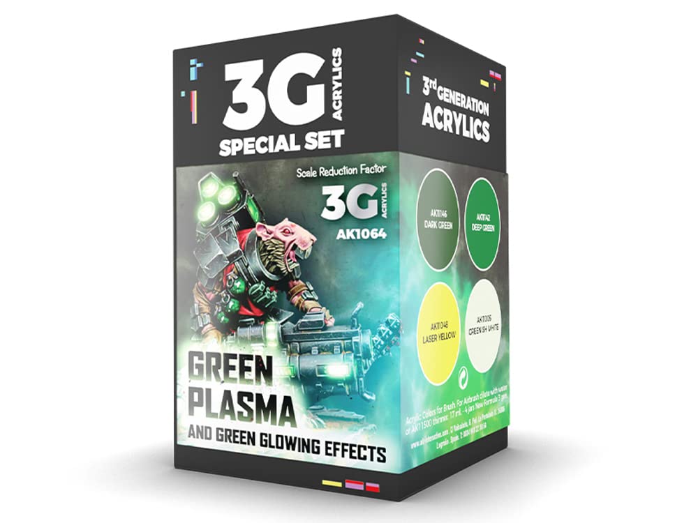 Acrylics 3Gen WARGAME Set 1064 Green Plasma and Glowing Effect (4x17ml)