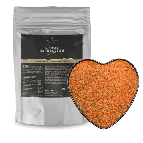 Royal Spice Gyros Impression 300g - Gyros Gewürz, Döner Gewürz & Grillgewürz - Griechische Gewürzmischung & Gyrosgewürz für Gyros, Döner Fleisch/Drehspieß, Souvlaki, Leber, Steak, Lamm & Feta