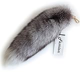 Fosrion Real Fox Tail Fur Hair Cat Catching Hunting Playing Bites Toy (Silver Fox, Only Tail)
