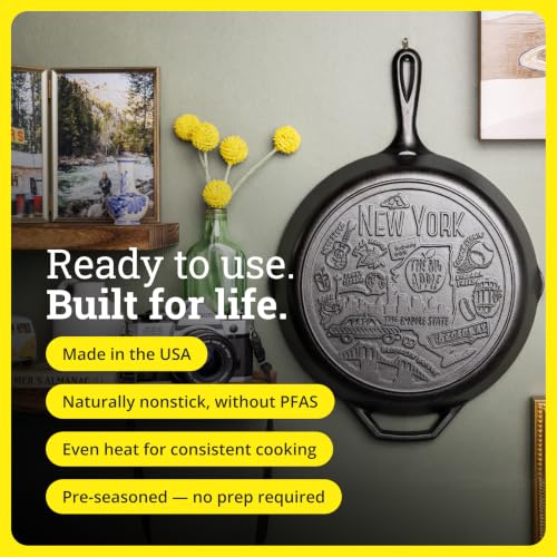 Lodge Pre-Seasoned Cast Iron Skillet, 12 Inches, New York - image 4