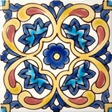 Casablanca Market MT006 Mediterranean Ceramic Marseille Decorative Tile, Blue/Yellow