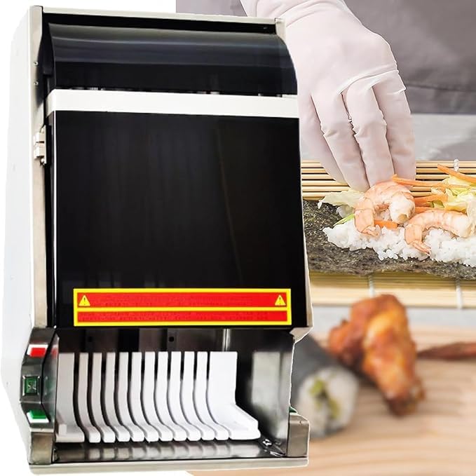 Macchina elettrica per sushi con lama rimovibile in acciaio inossidabile, affettatrice multifunzione e tagliapasta per riso alle alghe per uso domestico e commerciale