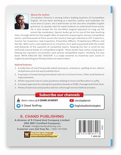 Image of Insta English SSC Cracker Book for All SSC Competitive Exams 2025 (Prelims & Mains) CGL CHSL MTS CPO GD Steno (Stenographer) Exam | 4000+ Question | Previous Year Solved Papers | Common Errors Based on PYQ | English Language Grammar | Vocabulary (Vocab) Based Questions | Masterpiece by Christopher Phoenix | Chapter wise | Practice Set | In English Medium