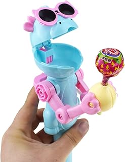 KUYYFDS Lollipop Robot Holder Creative Dust Proof Lollipop Storage Toy Creative Design Eating Lollipop Robot Novelty for Kids Blue Halloween Gag Toys & Practical Jokes