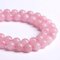 Vista 5 de 61 cuentas de cuarzo rosa brasileño de piedra natural de 15⁄64 pulgadas (6 mm) para hacer joyería, pulseras DIY