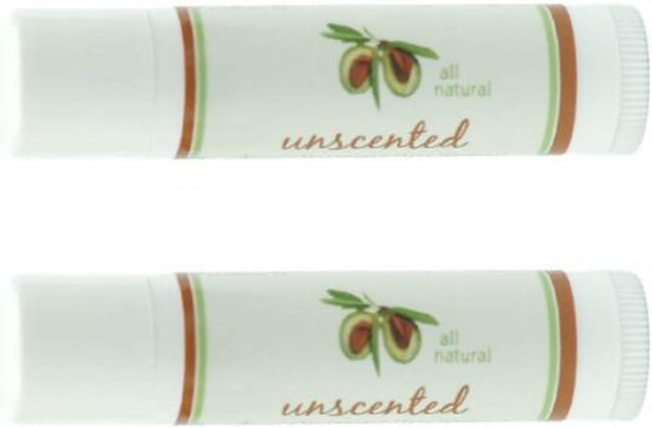 Lip Balm (Pack of 2) - Moisturizing Solution for Dry, Chapped Lips - Smooth, Soothing Salve of Shea Butter, Bees Wax, Sweet Almond Oil, Vitamin E, Pure Essential Oils (Unscented)